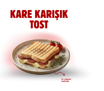 Kare karışık tost 