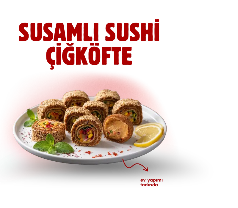 Susamlı sushi çiğköfte