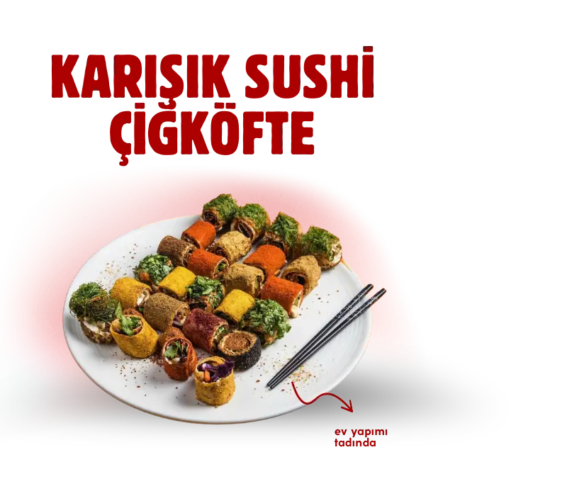 Karışık sushi çiğköfte